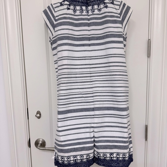 Calypso St. Barth Ro Striped Navy and White Embroidered Tunic Dress XS - Picture 7 of 8